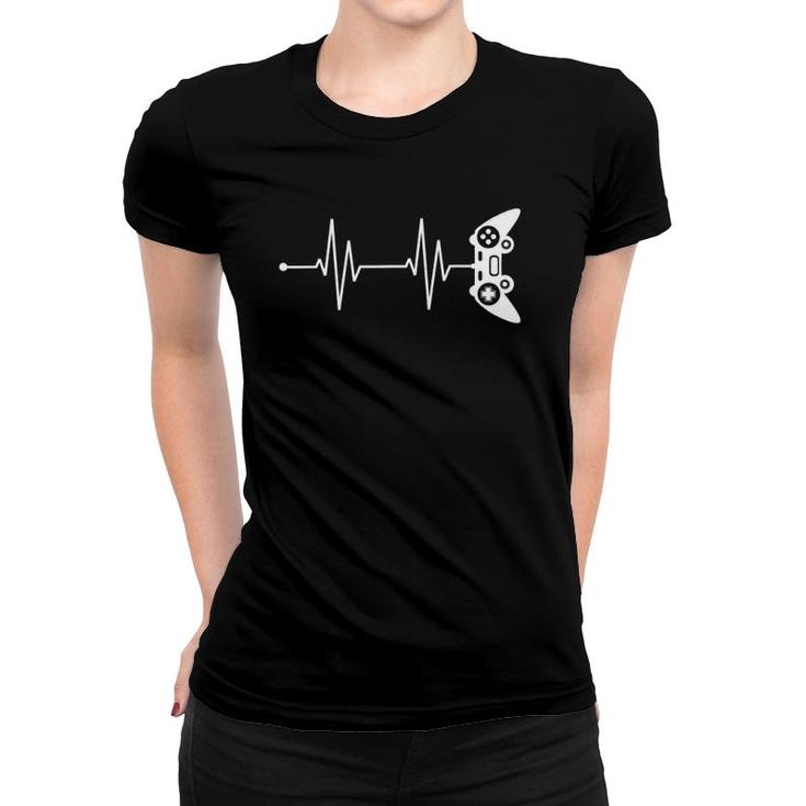 Gamer Heartbeat Gift For Video Game Lover Video Games Women T-shirt