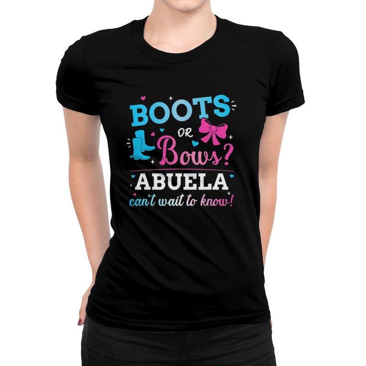 Gender Reveal Boots Or Bows Abuela Matching Baby Party Women T-shirt