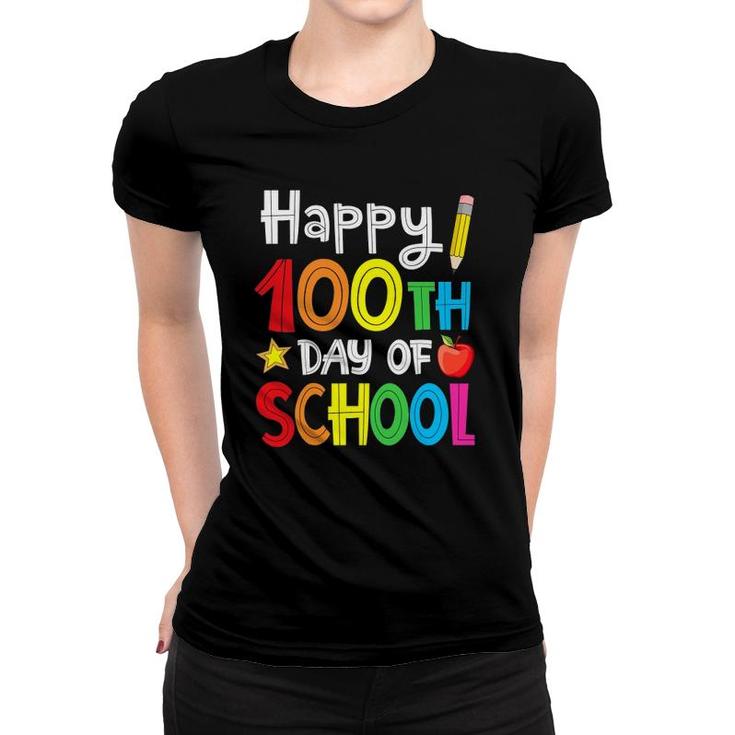 Happy 100Th Day Of School Teacher Student Boys Girls Kids Women T-shirt