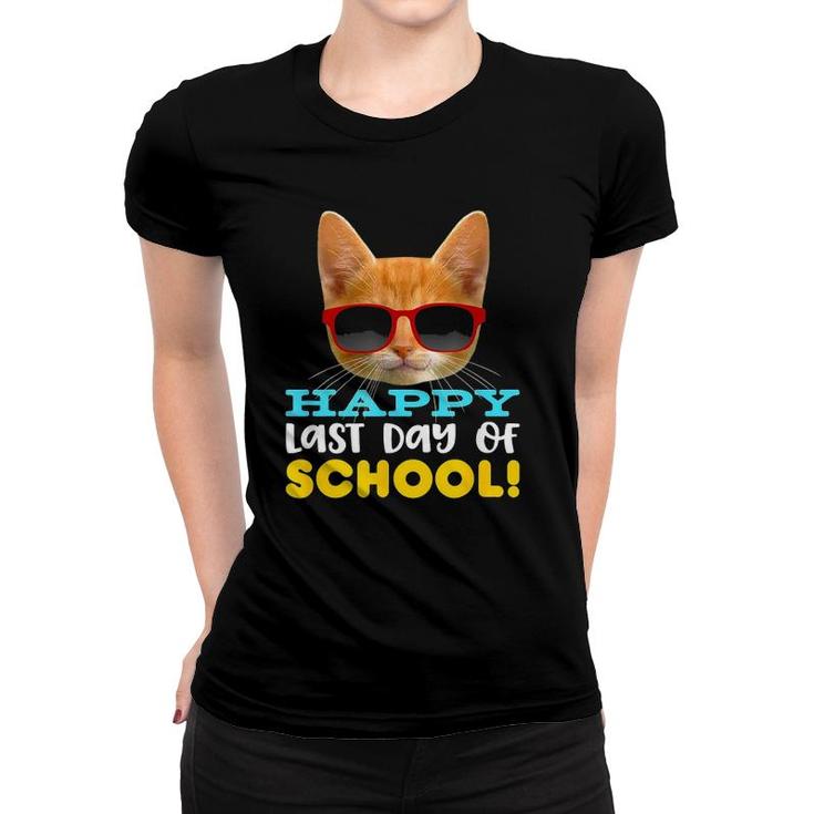 Happy Last Day Of School  Smiling Orange Cat Women T-shirt