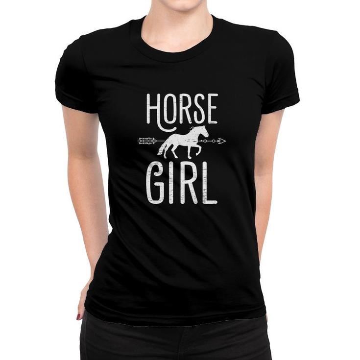 Horse Girl Cute Horse Heartbeat Arrow Country Animal Women T-shirt