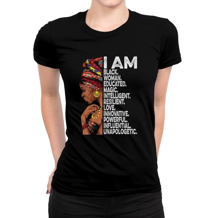 I Am Black Woman Educated Black History Month Black Girl Women T-shirt