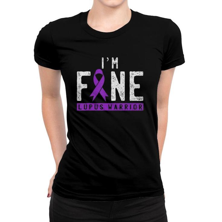 Im Fine Lupus Warrior Lupus Awareness Month Purple Ribbon Women T-shirt