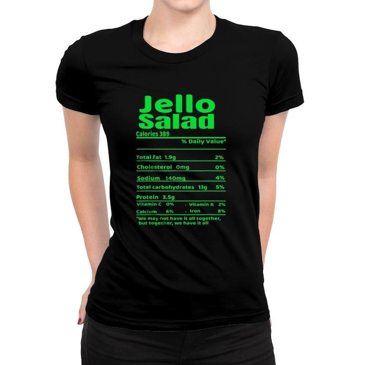 Jello Salad Nutrition Facts Funny Thanksgiving Christmas T-Shirt