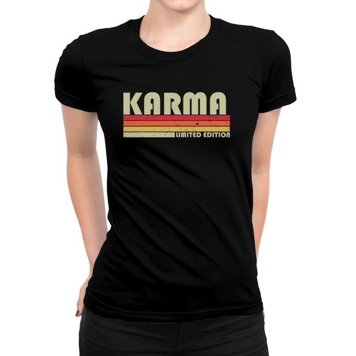 Karma Name Personalized Retro Vintage 80S 90S Women T-shirt
