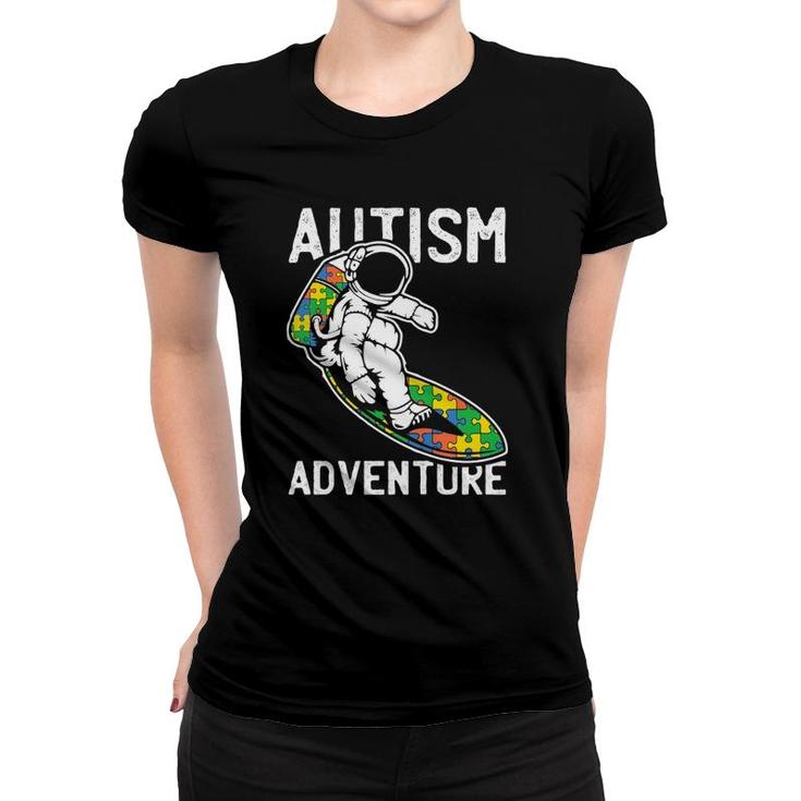 Kids Astronaut Surfing Autism Awareness Gifts For Autistic Kids Women T-shirt