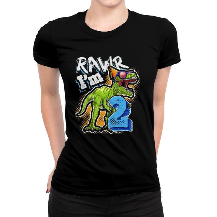 Kids Rawr Im 2 2Nd Birthdayrex Dinosaur Party Gift Boys Women T-shirt