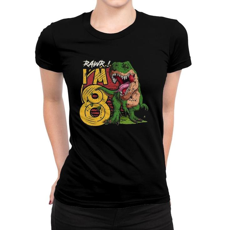Kids Rawr Im 8 8Th Birthdayrex Dinosaur Decorations Gift Boys Women T-shirt