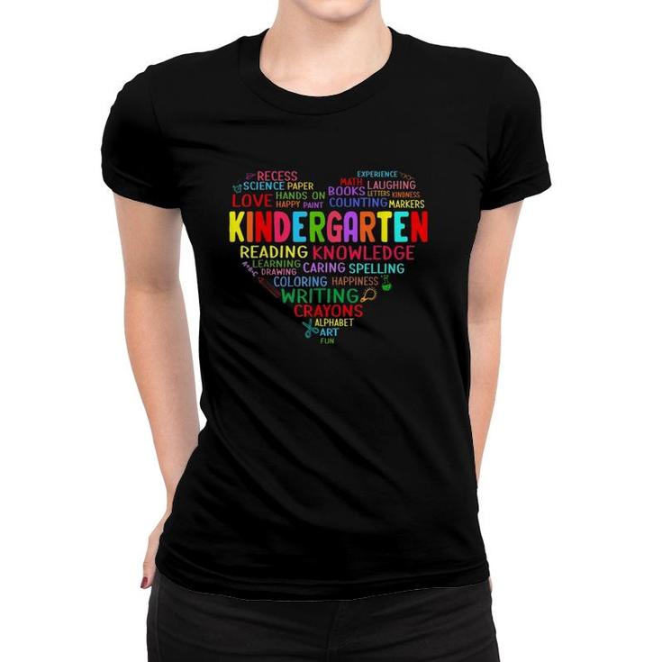 Kindergarten Team Heart Back To School Teacher Student Lover Women T-shirt
