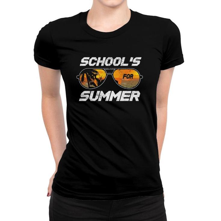 Last Day Of School Tee Retro Beach Schools Out For Summer Women T-shirt