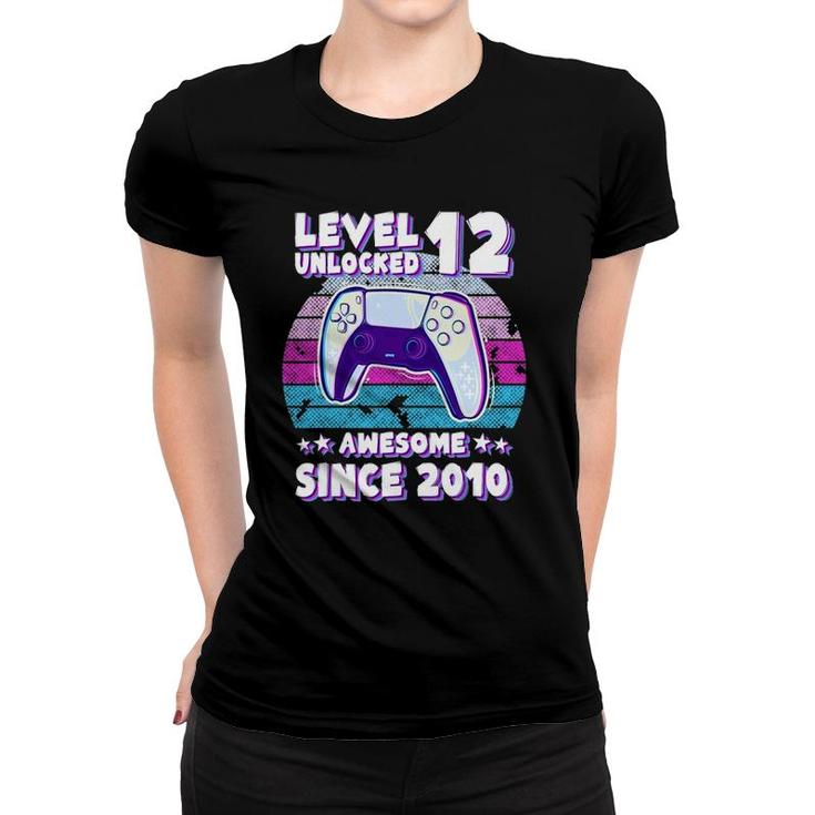Level 12 Unlocked Bday Gamer Boy Girl 12 Years Old Birthday Women T-shirt