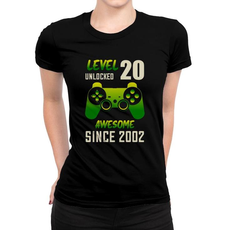 Level 20 Unlocked Awesome Since 2002 With Nice 20Th Birthday Women T-shirt