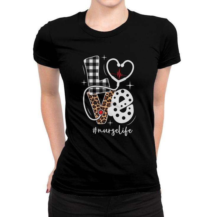 Love Great Leopard Nurse Life Hastag Heart New 2022 Women T-shirt