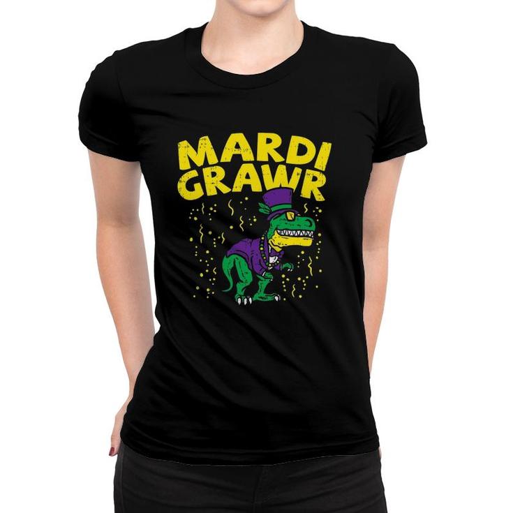Mardi Grawrrex Dinosaur Funny Mardi Gras Carnival Boys Women T-shirt