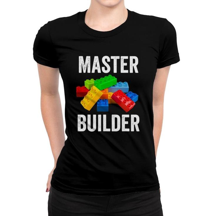Master Builder Funny Building Blocks Gifts Men Women Women T-shirt