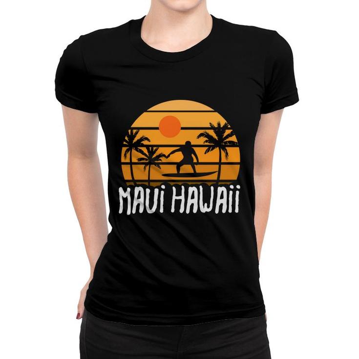 Maui Hawaii Beach Retro Sunset Summer Women T-shirt
