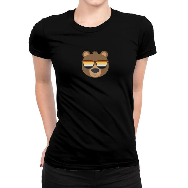 Mens Gay Bear Wearing Bear Pride Lgbtq Flag Sunglasses Premium Women T-shirt