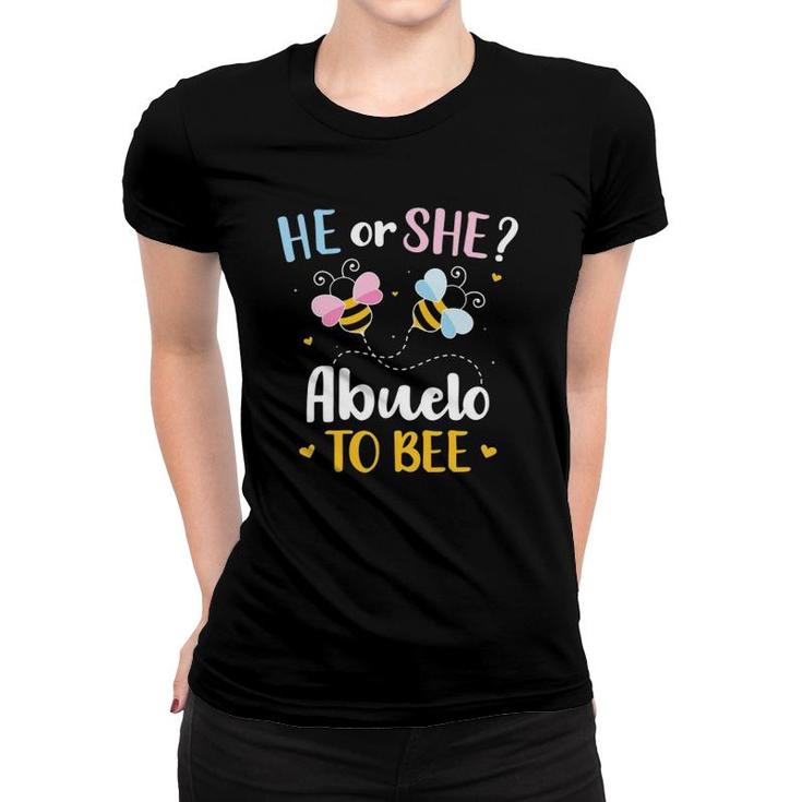 Mens Gender Reveal He Or She Abuelo Matching Family Baby Party Women T-shirt