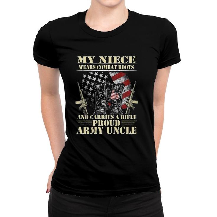 Mens My Niece Wears Combat Boots - Proud Army Uncle Veteran  Women T-shirt