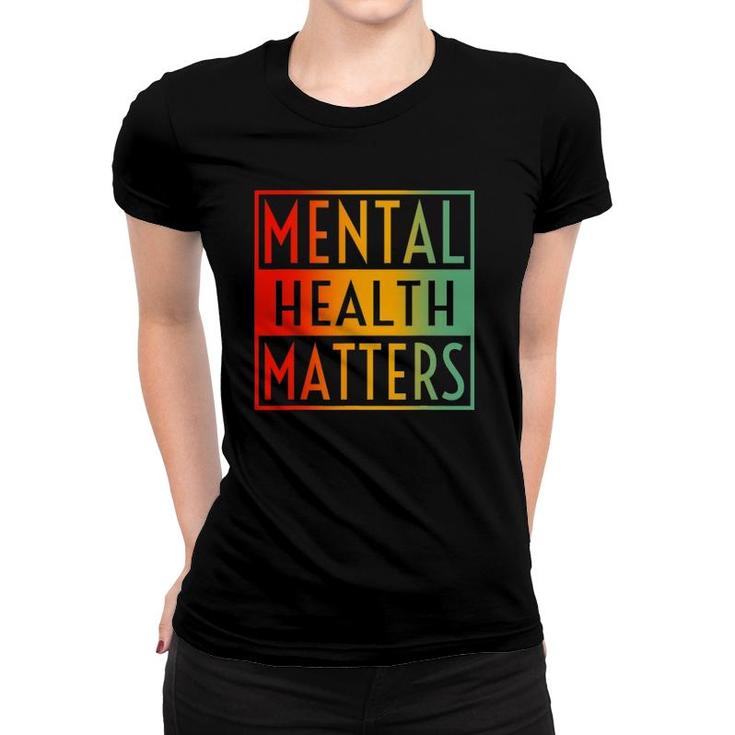 Mental Health Matters Human Brain Awareness Vintage Retro Women T-shirt