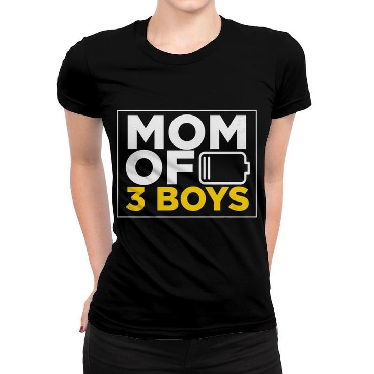 Mom Of 3 Boys Christmas Gift From Son For Women Mommy Women T-shirt