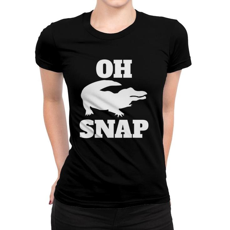 Oh Snap Alligator Graphic Animal Women T-shirt