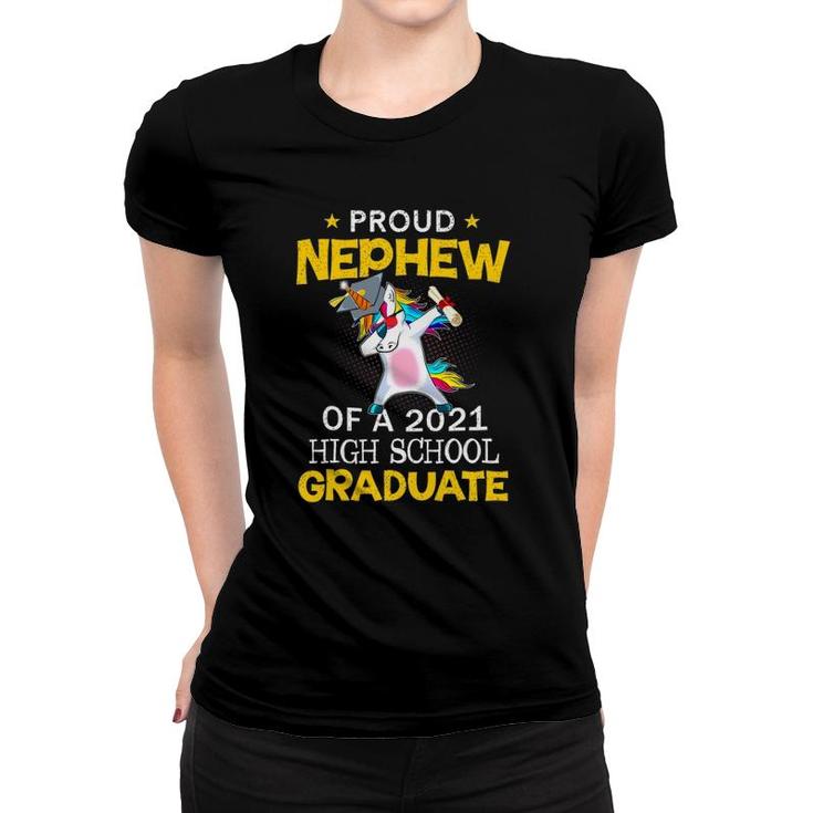 Proud Nephew Of A 2021 High School Graduate Unicorn Dab Gift Women T-shirt
