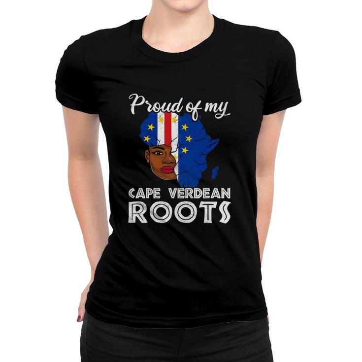 Proud Of My Cape Verdean Roots Girl Apparel Cabo Verde Flag Women T-shirt