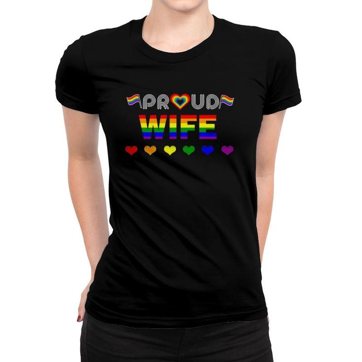 Proud Wife Rainbow Lgbt Gay Pride Month Lgbt Women T-shirt
