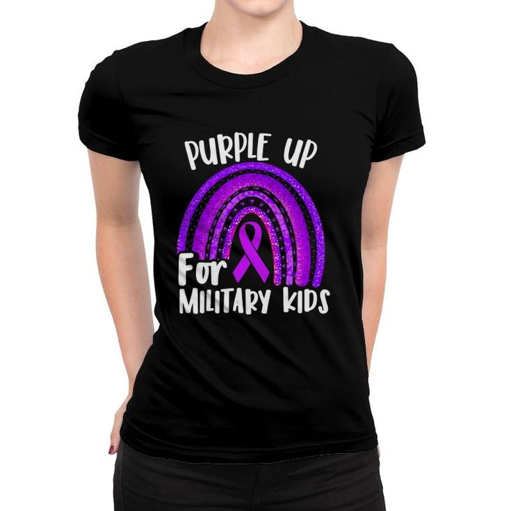 Purple Up For Military Kids  Purple Month Vintage Us Women T-shirt