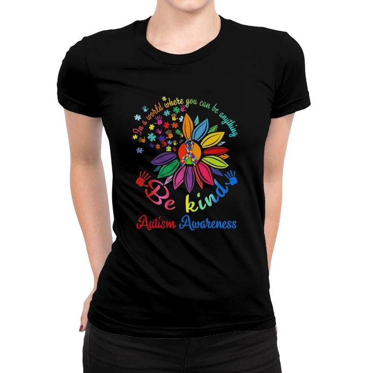 Puzzle Sunflower Be Kind Autism Awareness Mom Support Kids Women T-shirt