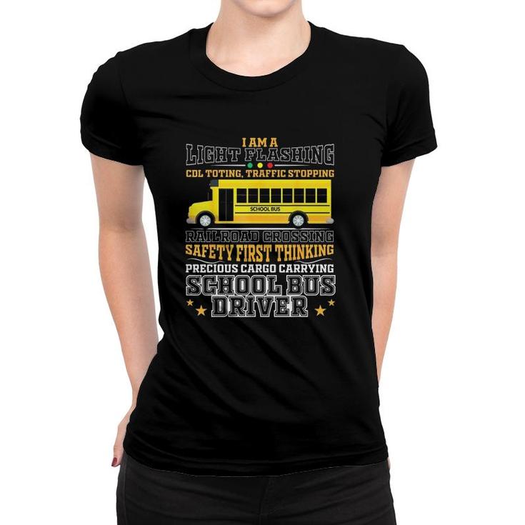 Railroad Crossing School Bus Driver Design For A Bus Driver Women T-shirt