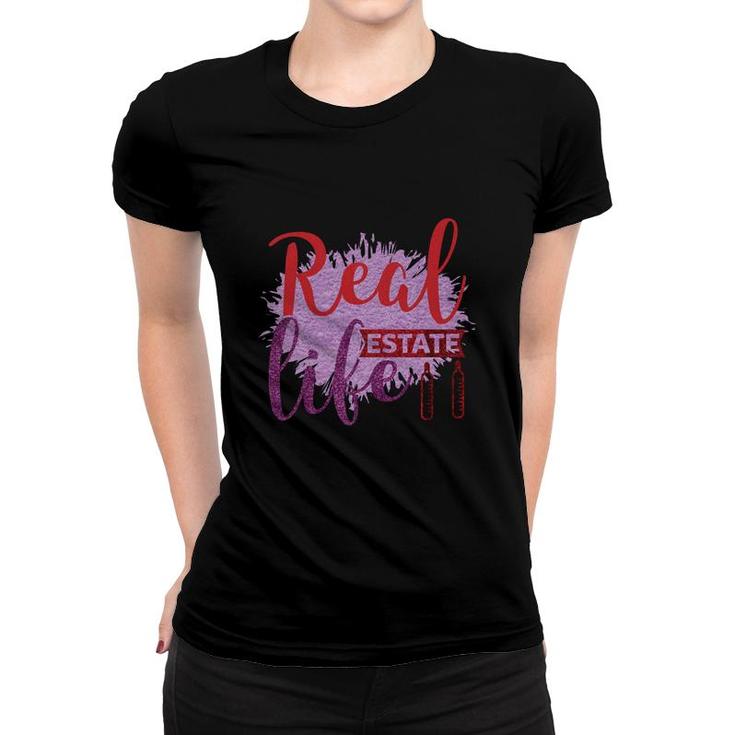 Real Estate Life Plaid Realtor Job Title Lovers Women T-shirt
