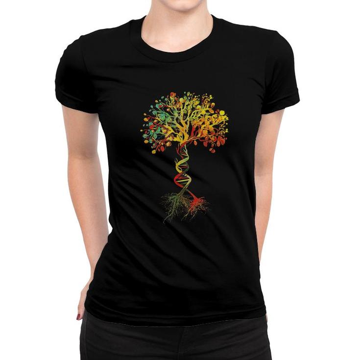 Reality Glitch Dna Tree Life Biologist Science Earth Day  Women T-shirt