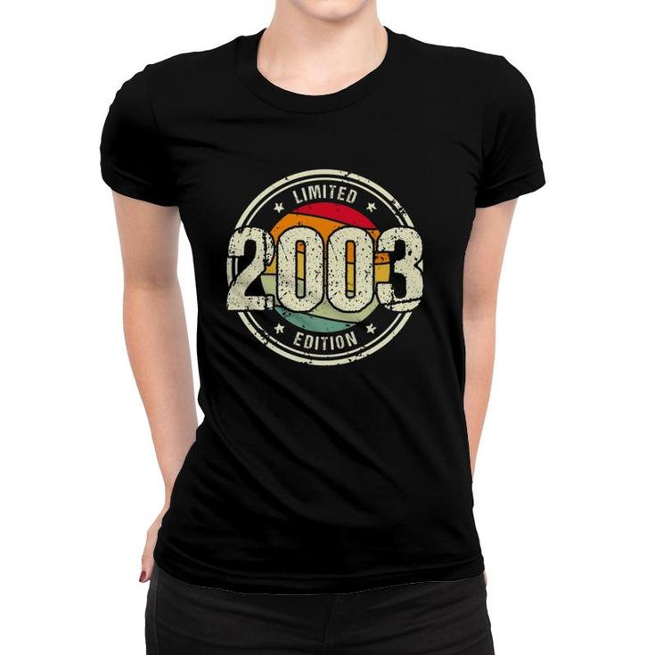 Retro 18 Years Old Vintage 2003 Limited Edition 18Th Birthday Women T-shirt