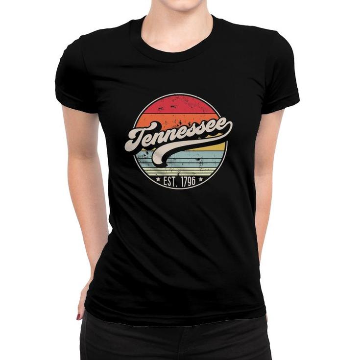 Retro Tennessee Home State Tn Cool 70S Style Sunset Gift Women T-shirt