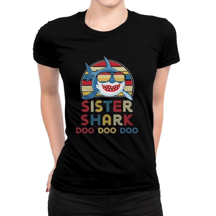 Retro Vintage Sister Sharks Gift For Kids Girls Women T-shirt