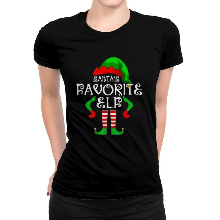 Santas Favorite Elf Christmas Family Matching Costume Pjs Women T-shirt