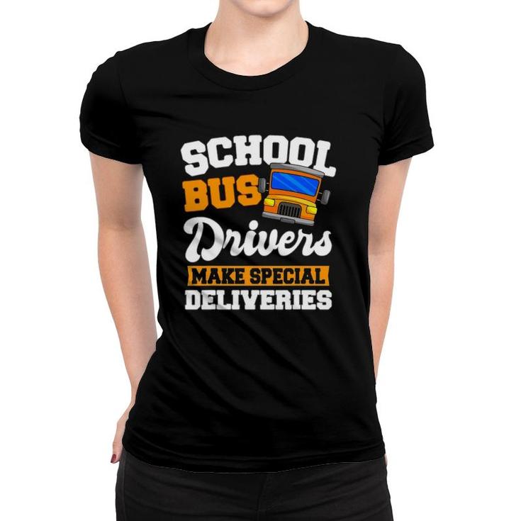 School Bus Driver Yellow Shuttle Student Service Vehicle Women T-shirt