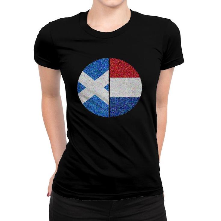 Scottish Dutch Cultural Flag Dual Ancestry Women T-shirt