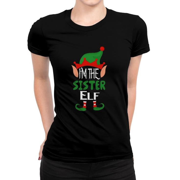 Sister Elf Costume Funny Matching Group Family Christmas Pjs Women T-shirt
