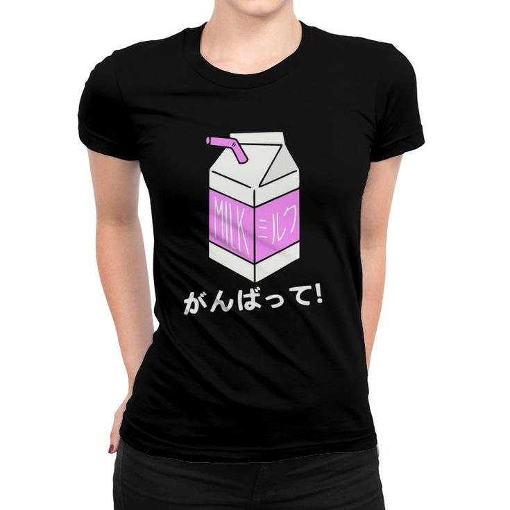 Strawberry Milk Japanese Carton Pink Anime Street Fashion Women T-shirt