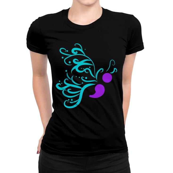 Suicide Prevention Awareness Ribbon Butterfly Women T-shirt