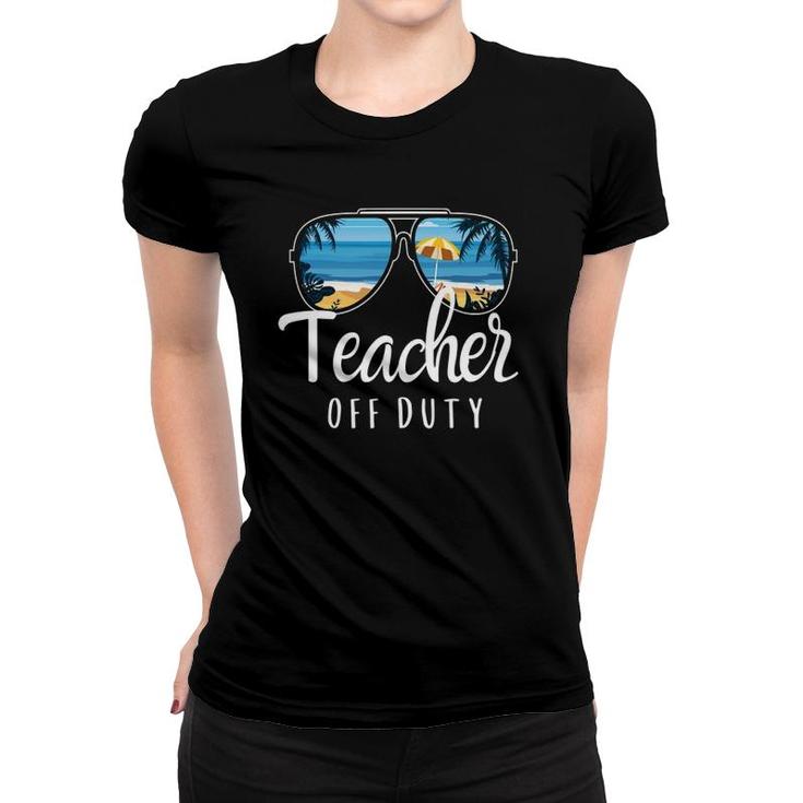 Teacher Off Duty Sunglasses Beach Sunset 70S 80S 90S Women T-shirt