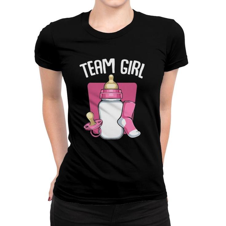 Team Girl Pink Funny Gender Reveal Baby Shower Party Family Women T-shirt