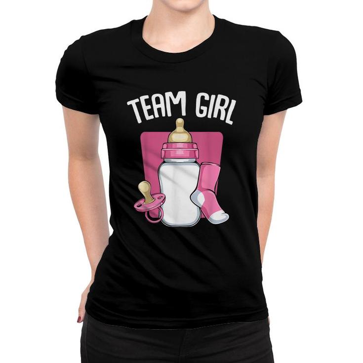 Team Girl Pink Funny Gender Reveal Baby Shower Party Family  Women T-shirt
