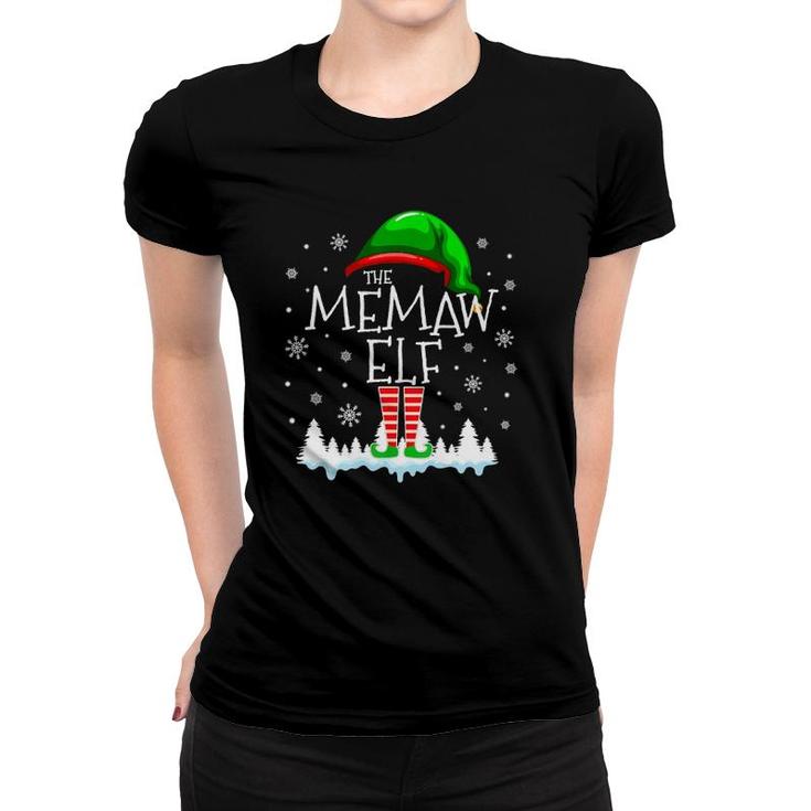The Memaw Elf Christmas Family Matching Costume Pjs Cute Women T-shirt
