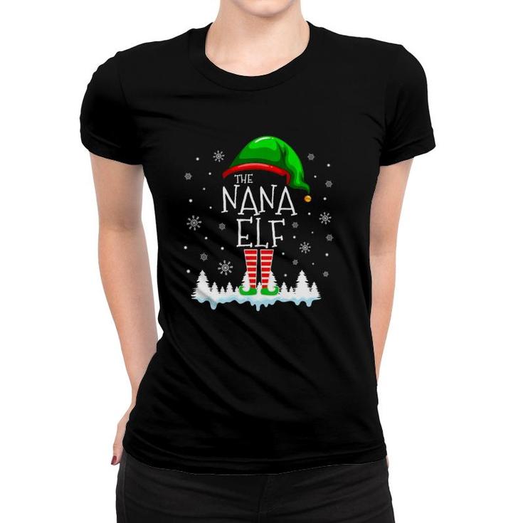 The Nana Elf Christmas Family Matching Costume Pjs Cute Women T-shirt