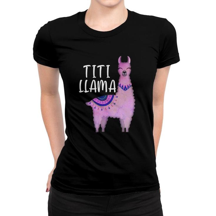 Titi Llama Puerto Rican Aunt Funny Llama Lover Women T-shirt