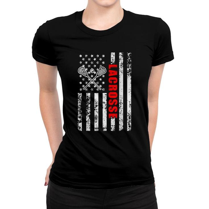 Us American Flag Lacrosse Patriotic Lacrosse  Women T-shirt